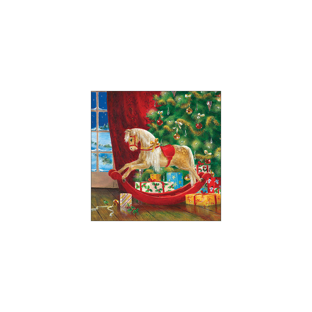 Salvetes papīra 33x33cm Wooden rocking horse