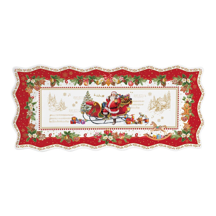Porcelāna servēšanas paplāte “Santa Claus” – 40 × 18 cm