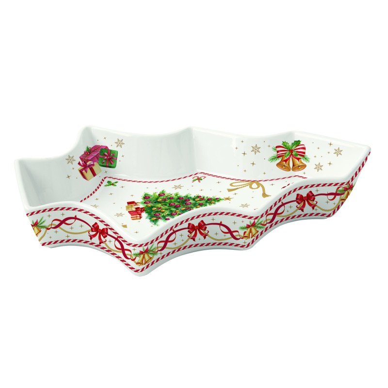Porcelāna šķīvis “Christmas Tale” – Ziemassvētku egle, 28,5 × 21,5 cm