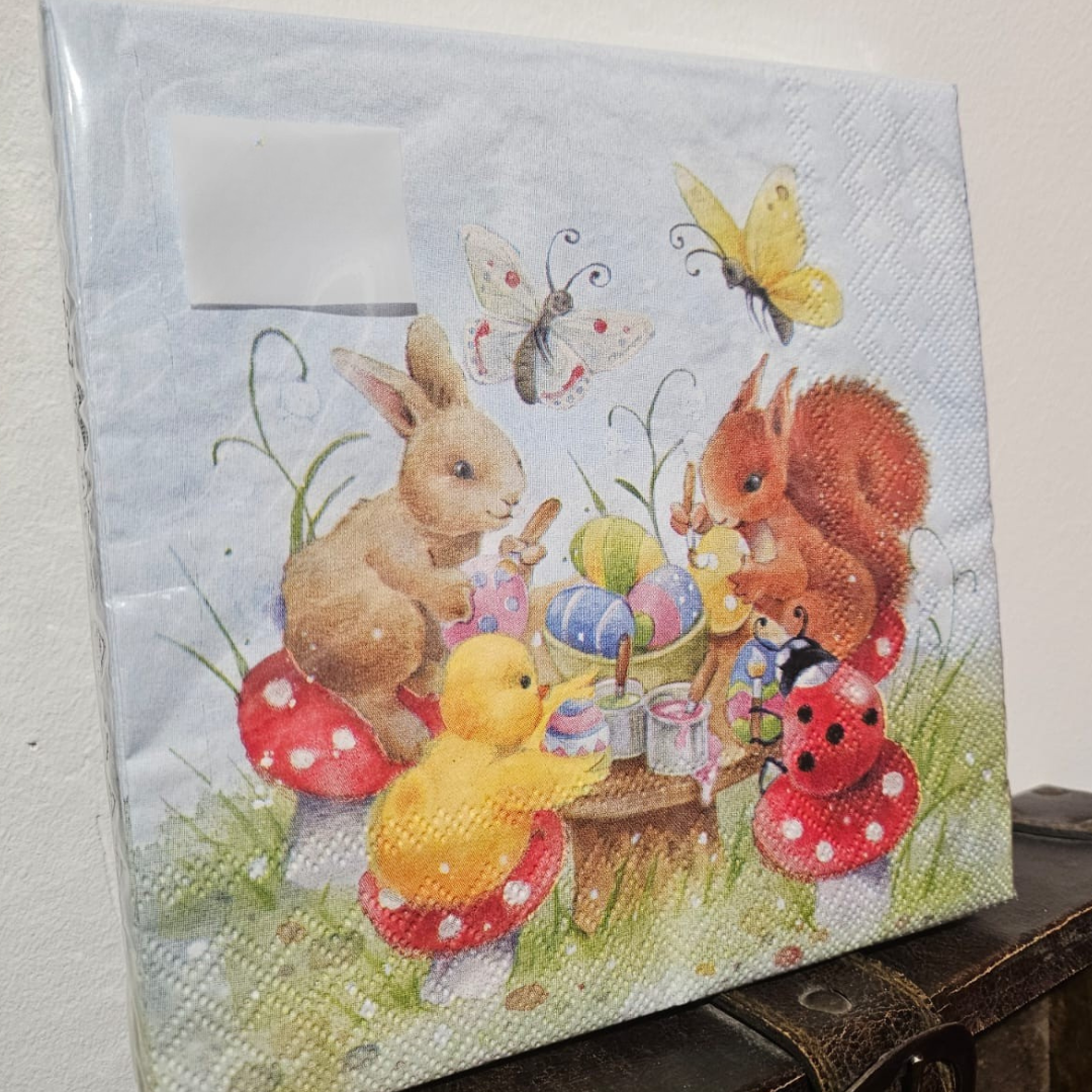 Salvetes papīra 33x33 cm Lieldienu zvēriņi