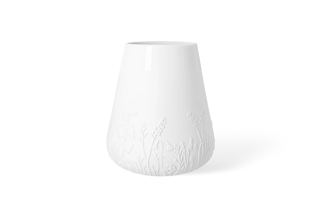 Porcelāna vāze ar ziedu reljefu