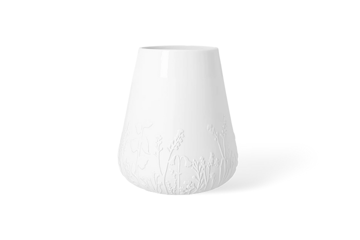 Porcelāna vāze ar ziedu reljefu