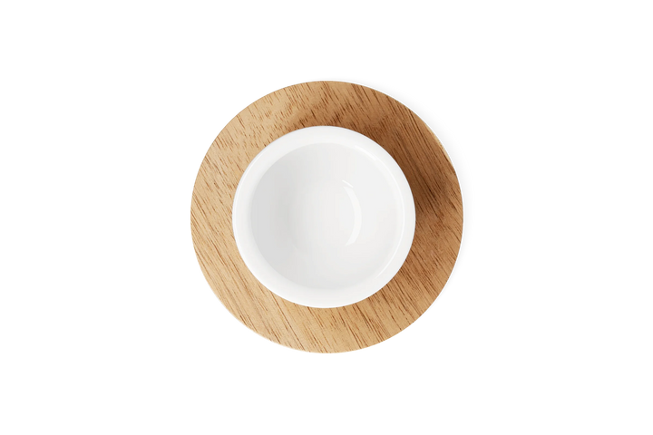 Porcelāna olu trauciņš ar koka pamatni