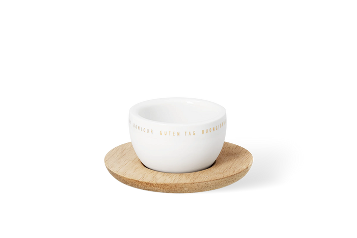 Porcelāna olu trauciņš ar koka pamatni