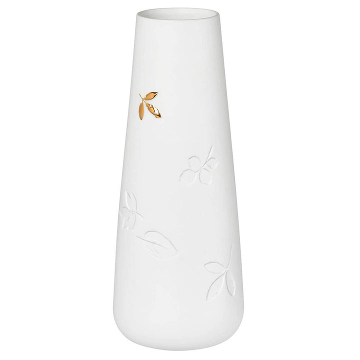 Porcelāna vāze ar zelta lapas akcentu (mazā)