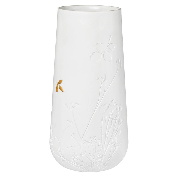 Porcelāna vāze ar zelta lapas akcentu (lielā)