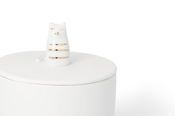 Porcelāna trauciņš ar kaķa figūru