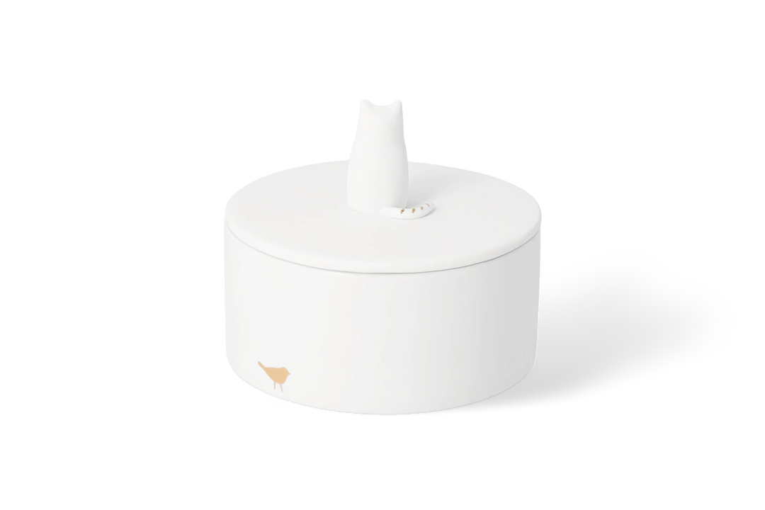 Porcelāna trauciņš ar kaķa figūru