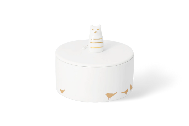 Porcelāna trauciņš ar kaķa figūru