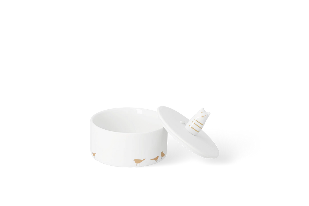 Porcelāna trauciņš ar kaķa figūru