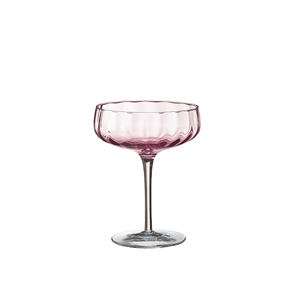 Stikla šampaniešu/ kokteiļa glāze ar aveņu sārtu nokrāsu, 300 ml