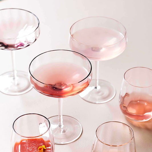 Stikla šampaniešu/ kokteiļa glāze ar persiku rozā nokrāsu, 300 ml