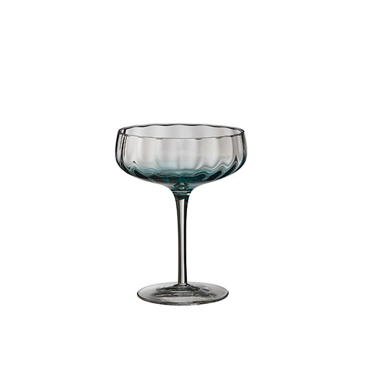 Stikla šampaniešu/ kokteiļa glāze ar okeān-zilu nokrāsu, 300 ml