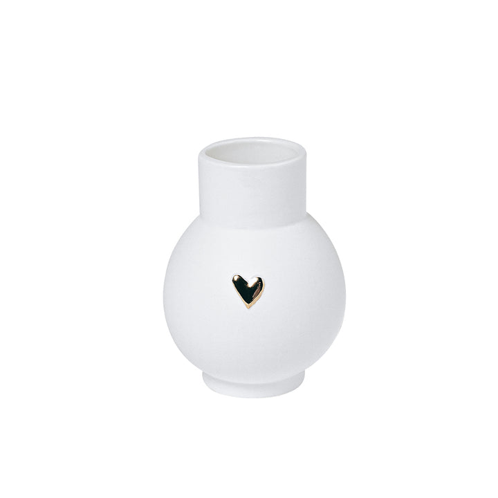 Mini porcelāna vāze "Sirds zelta" ( 9 cm augstums)