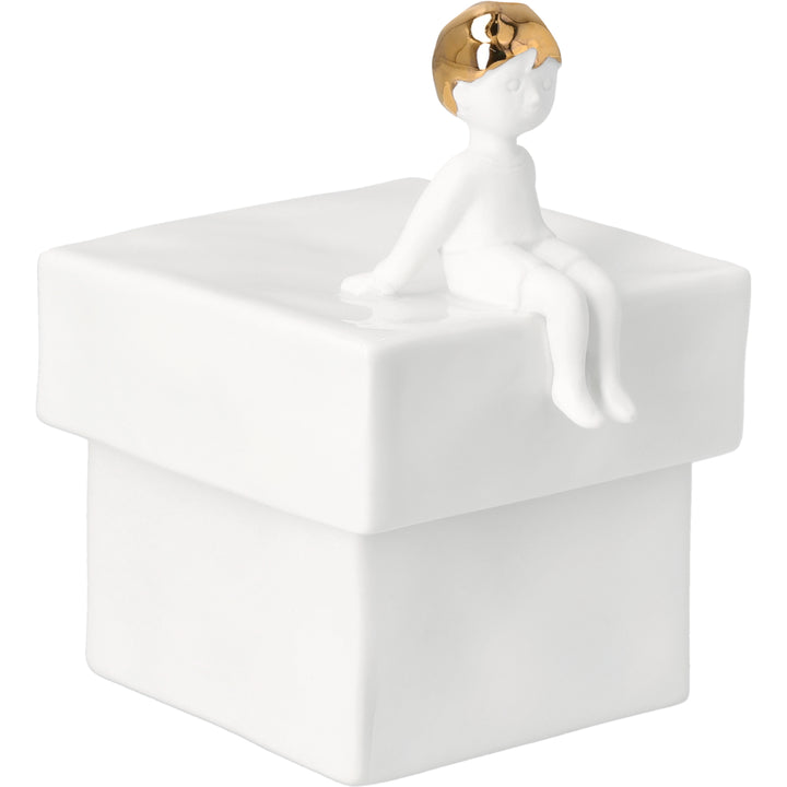 Porcelāna dekoratīvs trauks ar vāku “Zēns”