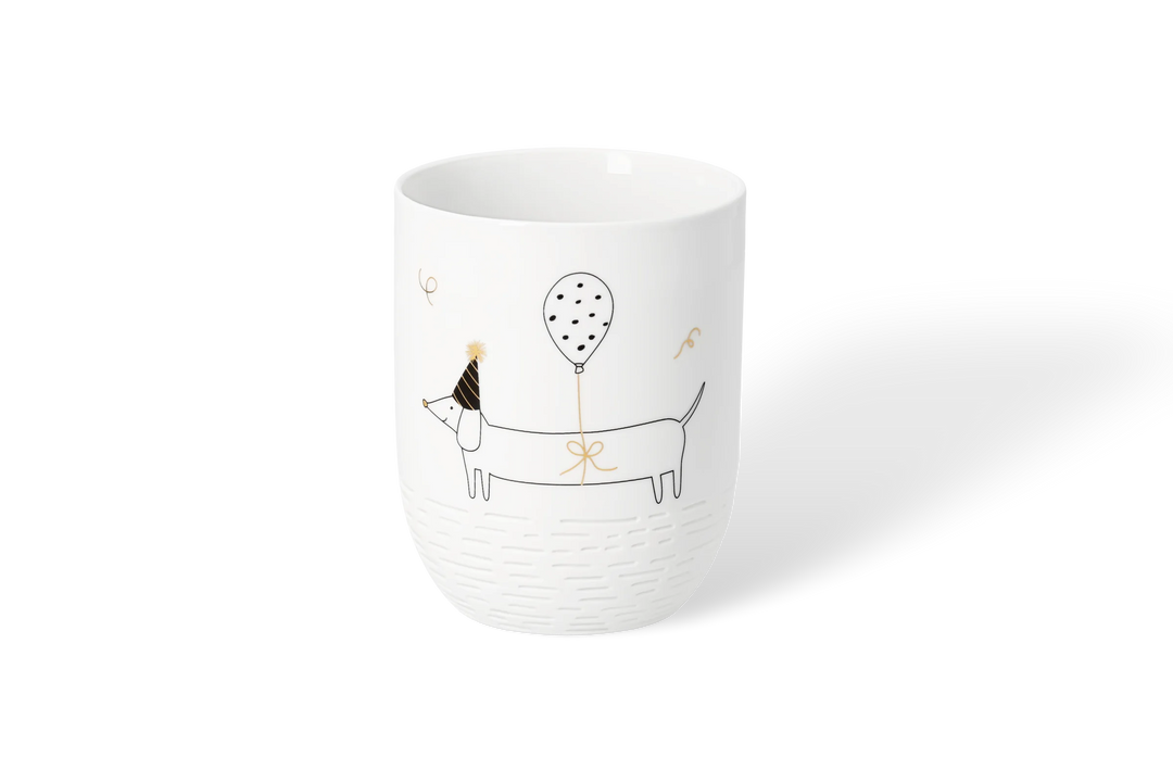 Porcelāna krūze ar taksīti un balonu