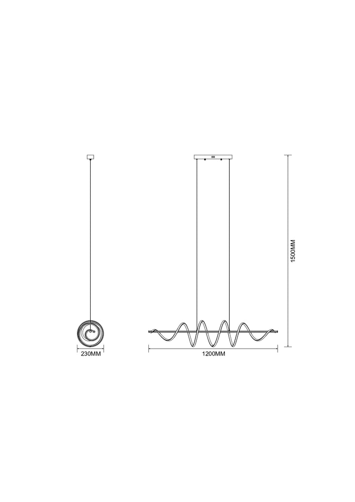 ESERO piekaramā lampa, melna un zelta krāsā