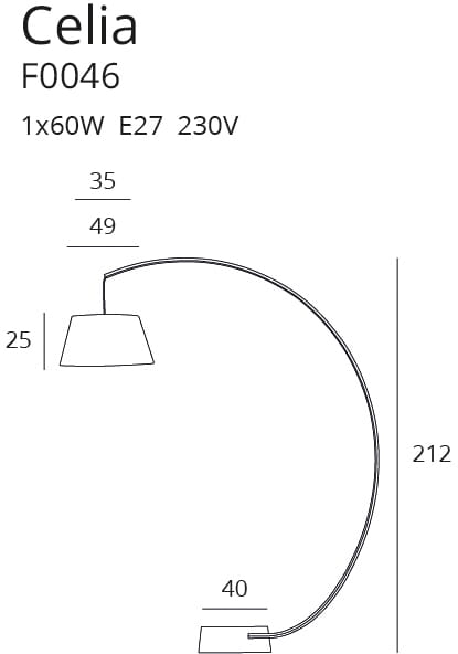 Moderna stāvlampa "Celia"