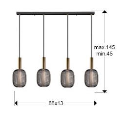 Griestu lampa Micron, 1 lampa, 3 lampas vai 4 lampas.