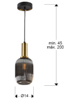 Lustra "Norma lamp 1 smoke grey"