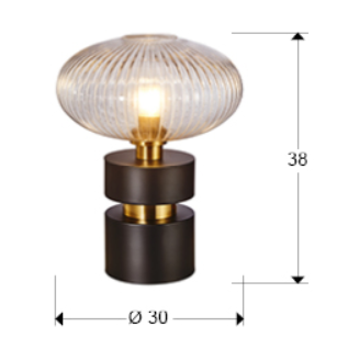 Galda lampa "Norma lamp 1 black-brass"