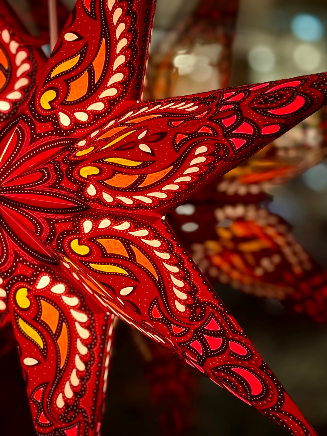 Zvaigzne-lampa Sarkan-rozā 7 stari