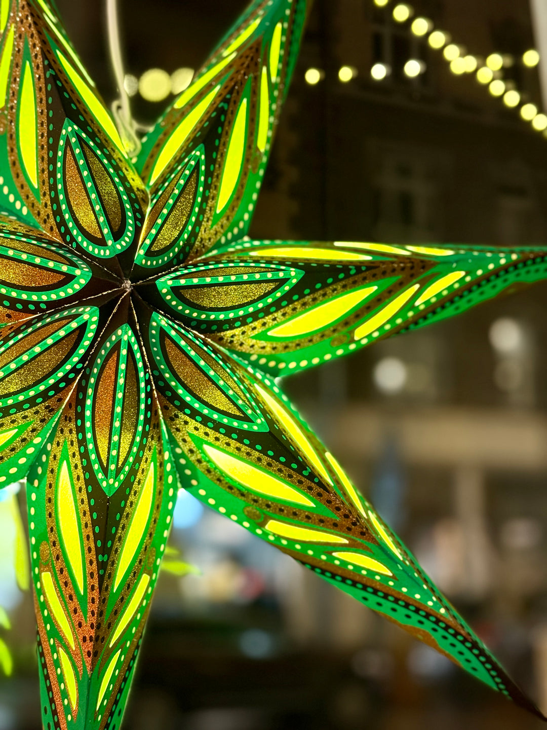 Zvaigzne-lampa Zaļa 7 stari