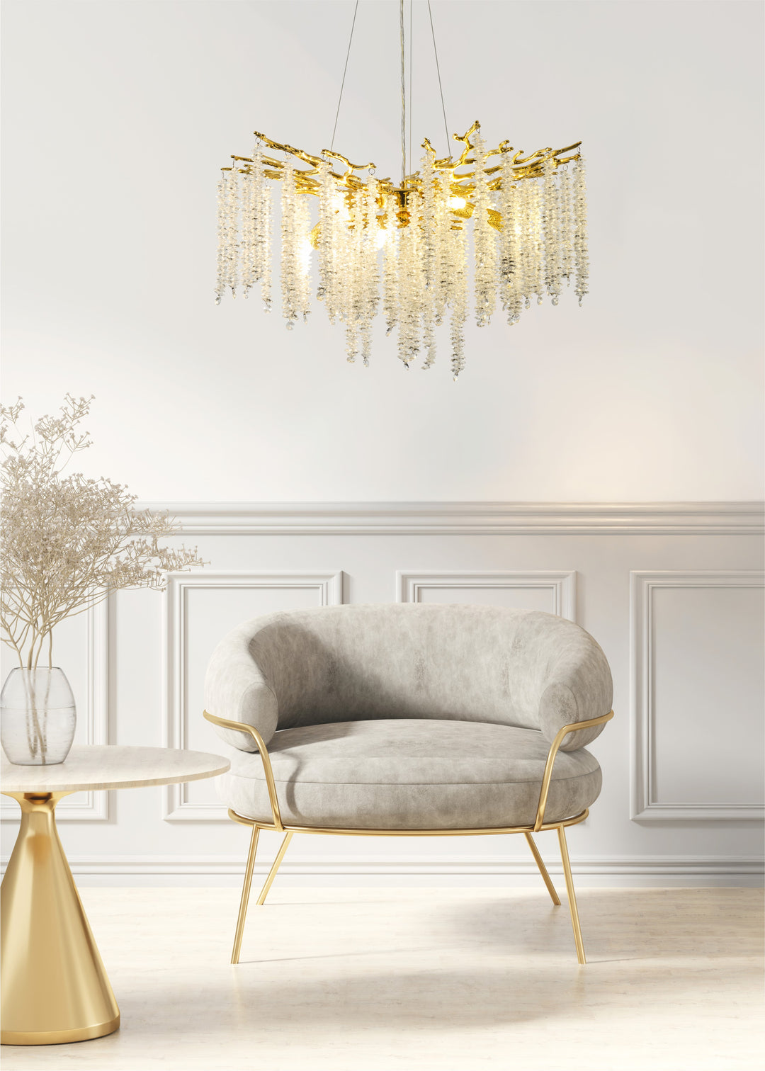 DIJON Piekaramā lampa – zelta, Ø 60 cm