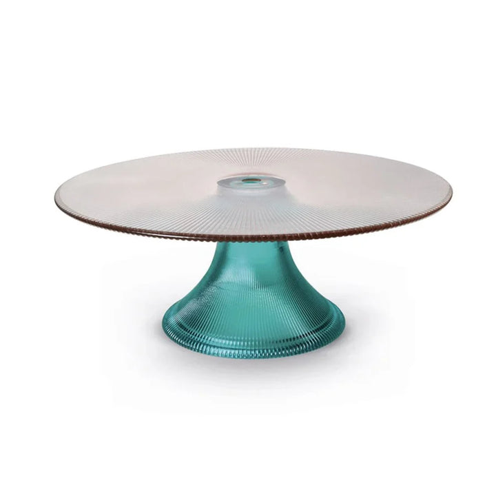 Kūku šķīvis uz kājas PINK/GREEN - 30,5 cm diametrā