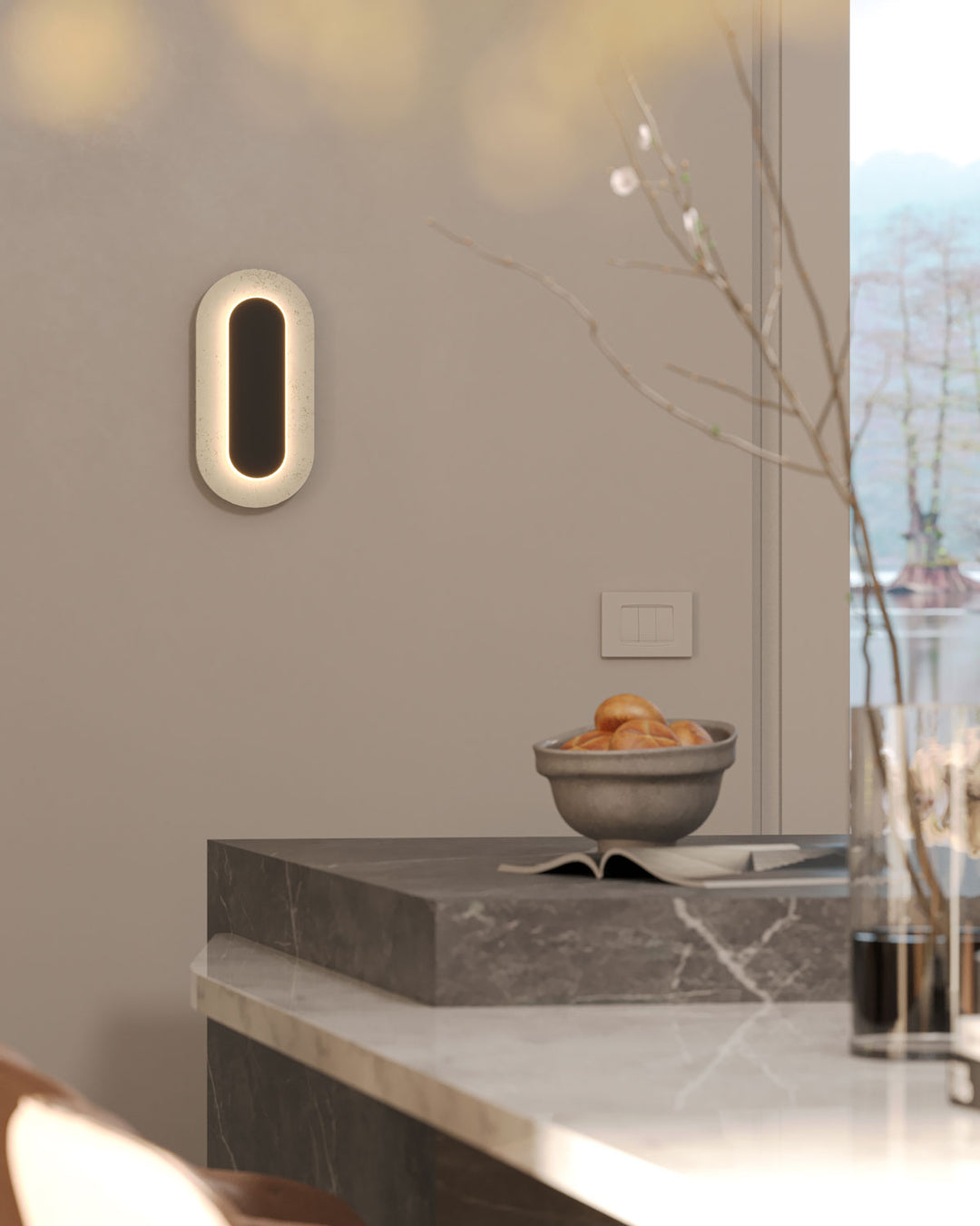 TRAVERTINO sienas lampas