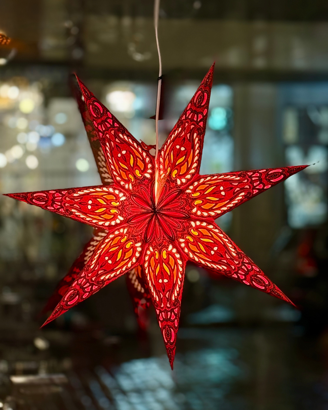 Zvaigzne-lampa Sarkan-rozā 7 stari