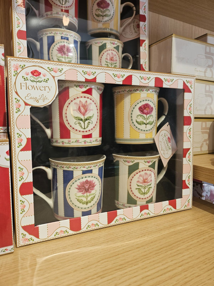 FLOWERY 4gab.porcel.MUG krūžu kompl.300ml.