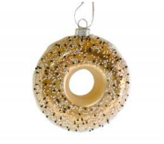 Stikla Ziemassvētku eglīšu mantiņa  zelta krāsā "Virtulis"