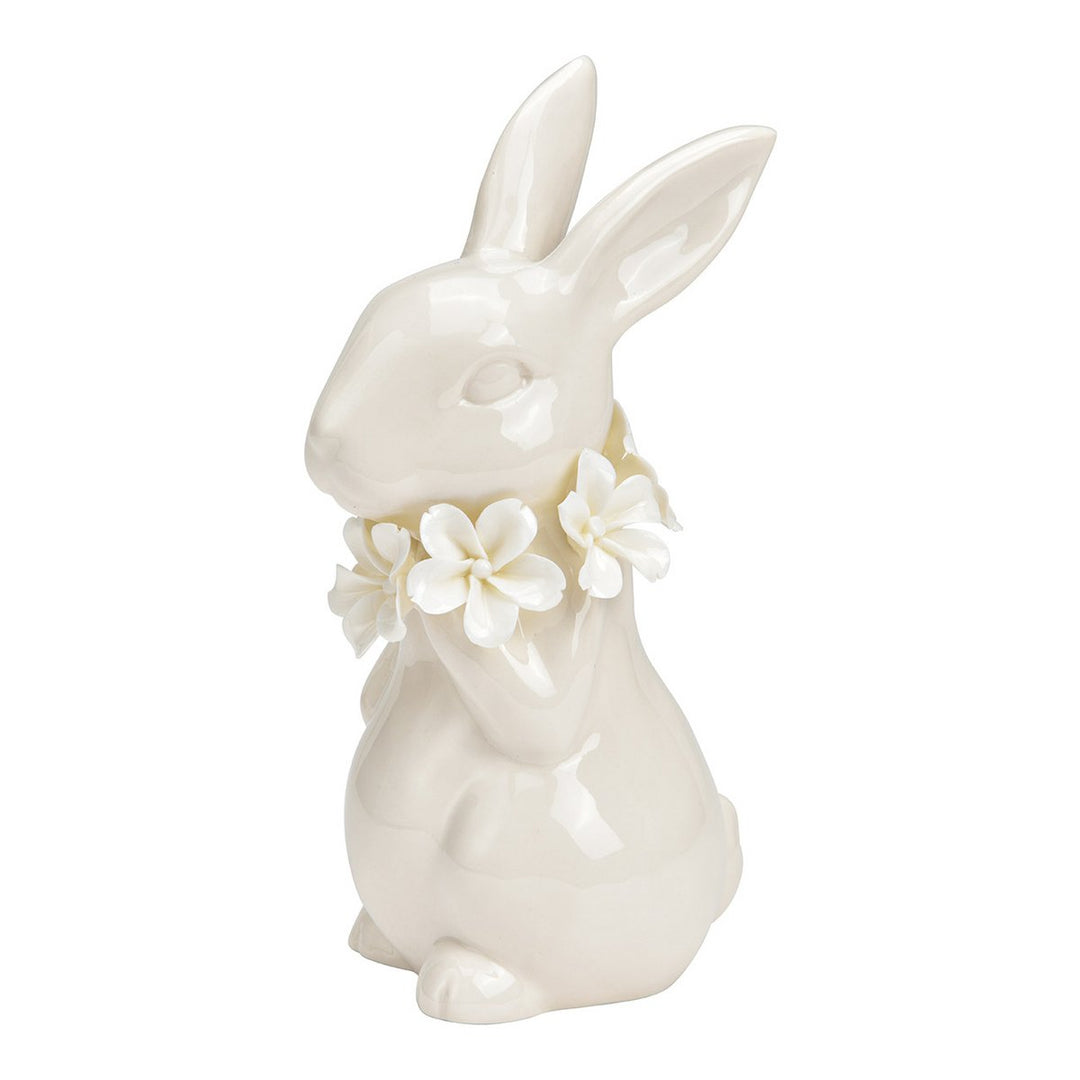 Porcelāna dekors “Stāvošs zaķis ar ziedu dekoru”, liels