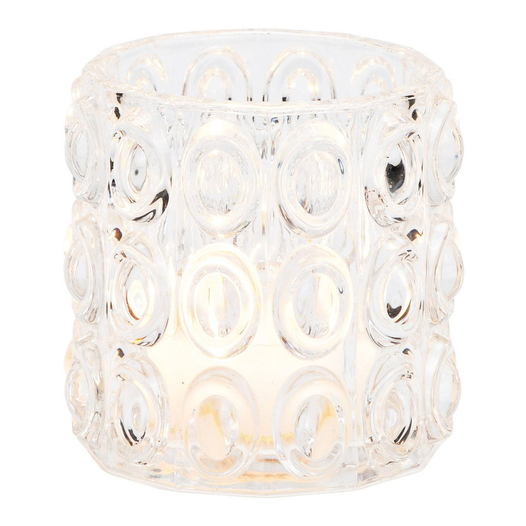 Stikla svečturs, divi izmēri, caurspīdīgs