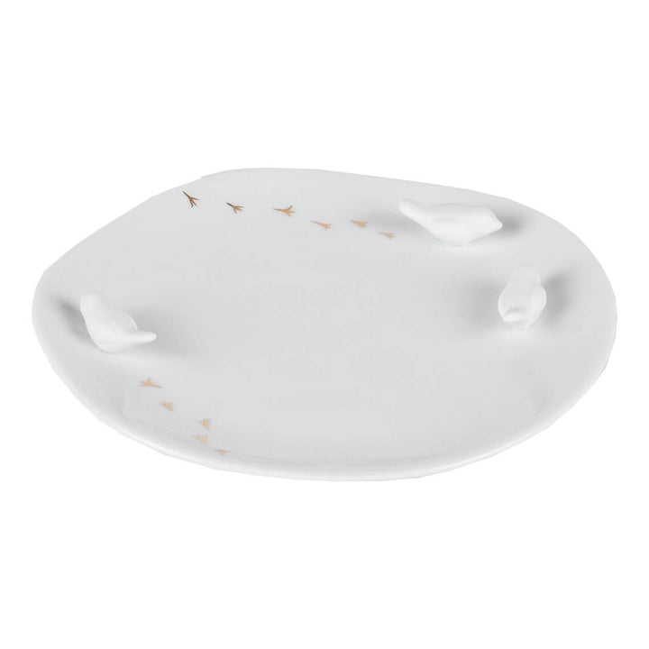 Porcelāna šķīvis ar putnu motīvu