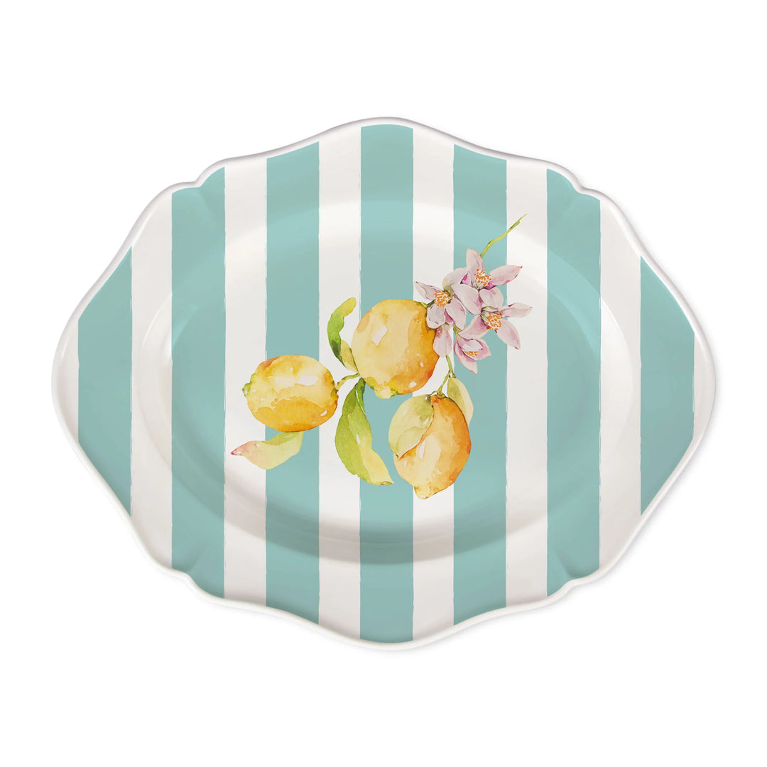 Citrus servēšanas šķīvis ar gaiši zilām svītrām – 40 cm