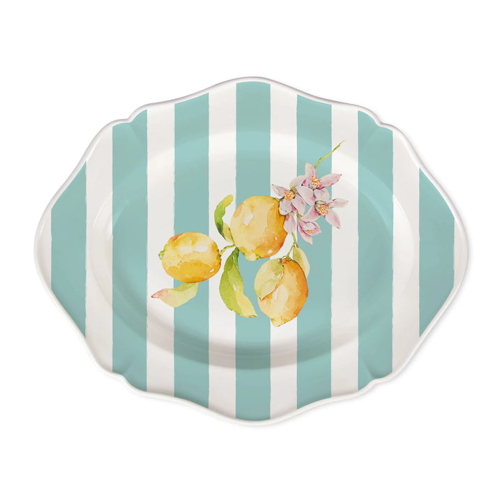 Citrus servēšanas šķīvis ar gaiši zilām svītrām – 40 cm