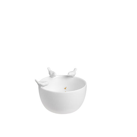 Dekoratīva porcelāna bļodiņa ar putnu motīvu
