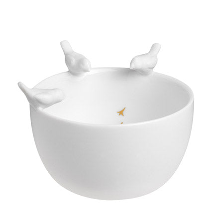 Dekoratīva porcelāna bļodiņa ar putnu motīvu