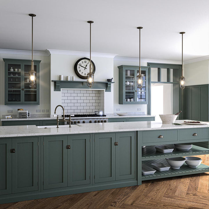 Urban Restoration apgaismojums – Tumši antīks misiņš / Caurspīdīgs stikls