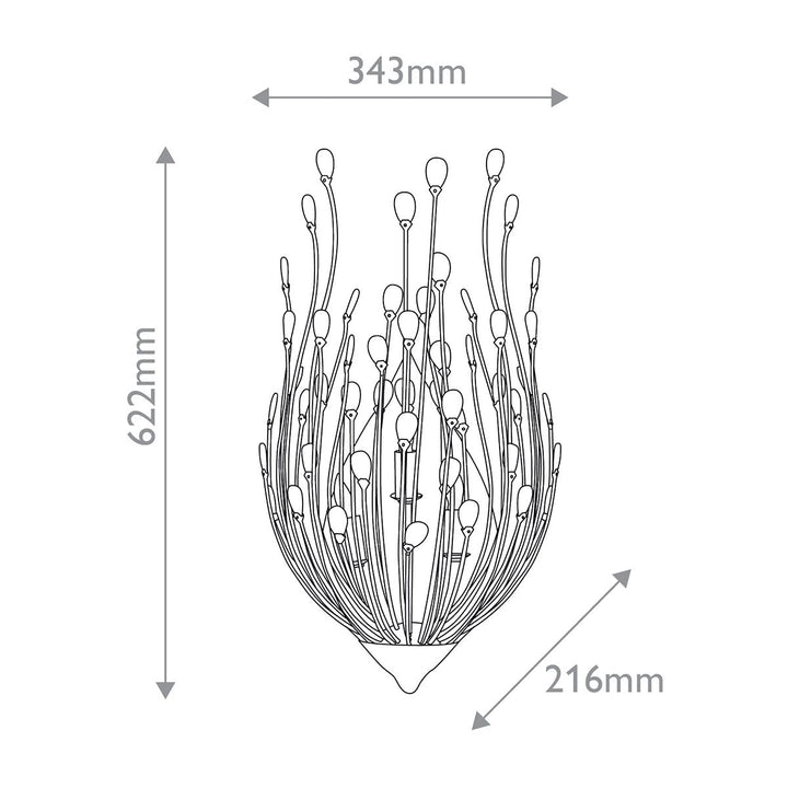 Delphos sienas lampa ar Jaunzēlandes Paua gliemežvāku čaulas elementiem
