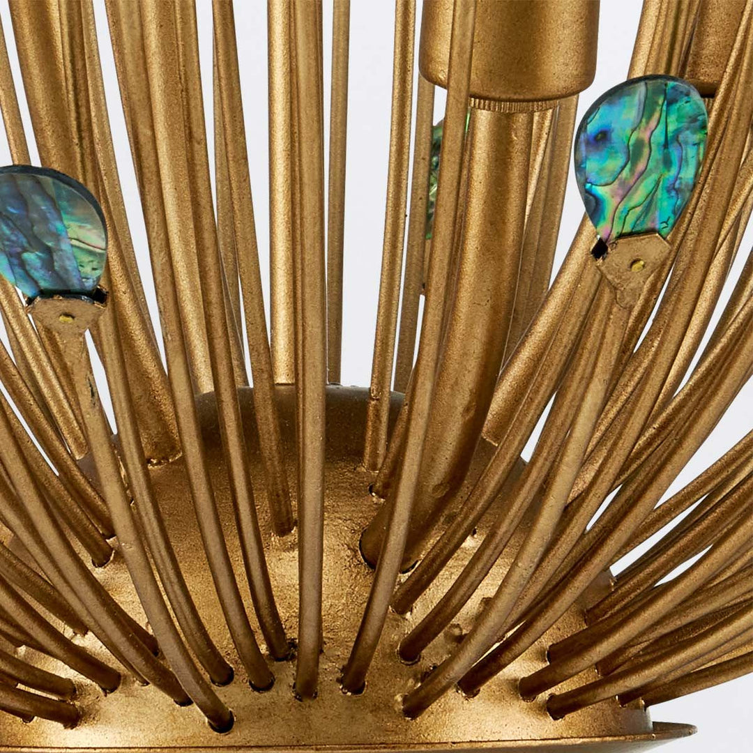 Delphos lustra ar Jaunzēlandes Paua gliemežvāku čaulas elementiem