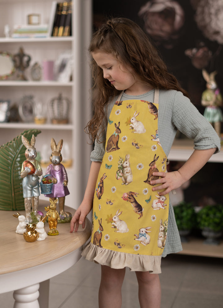 Bērnu priekšauts ar volānu Easter Yellow