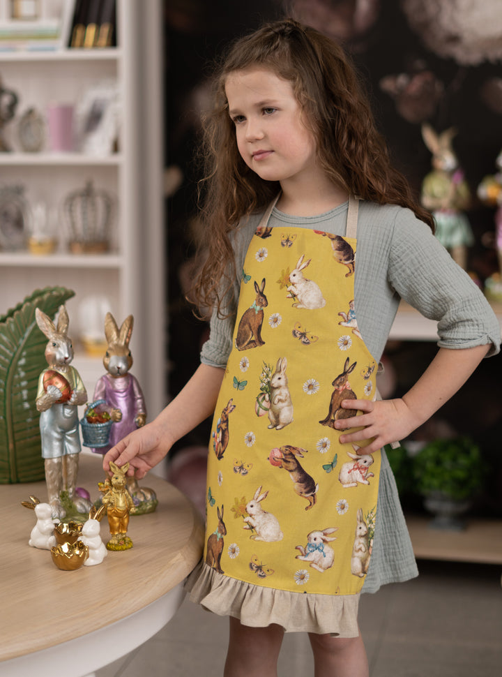 Bērnu priekšauts ar volānu Easter Yellow